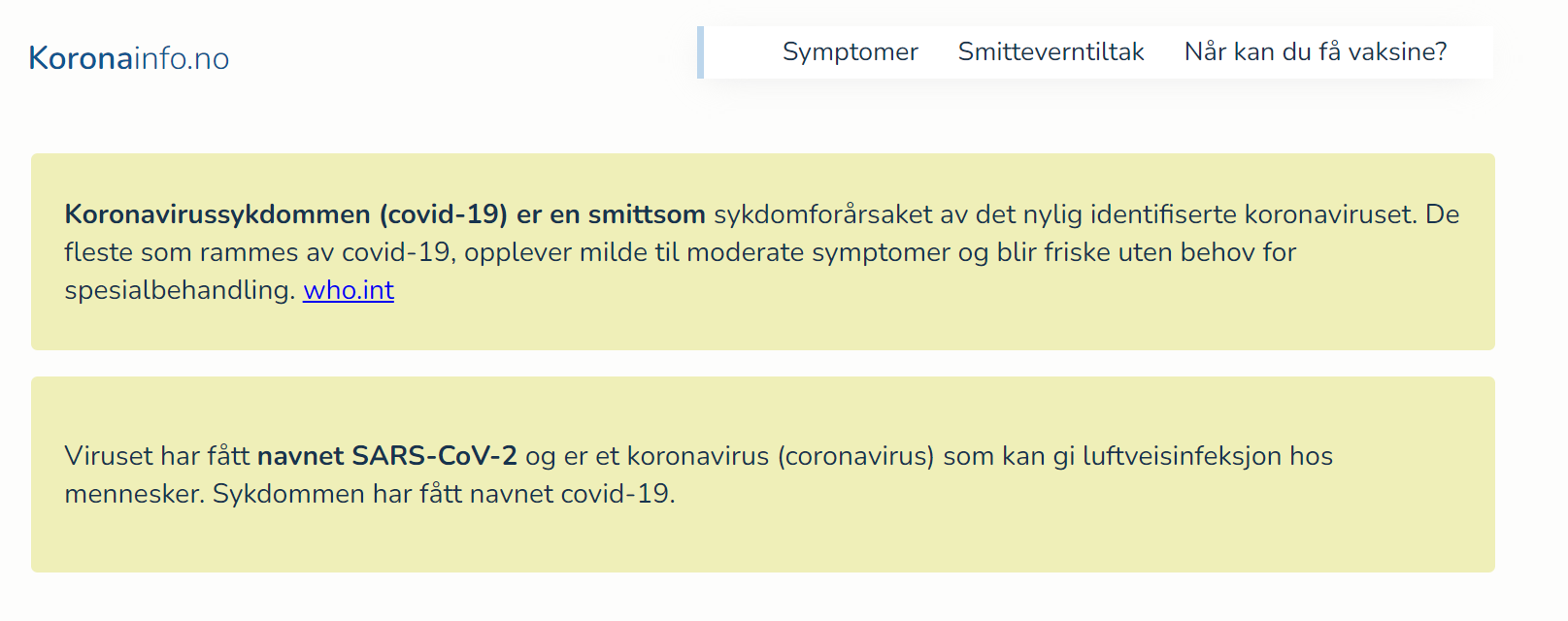COVID-19 Info Screenshot 1